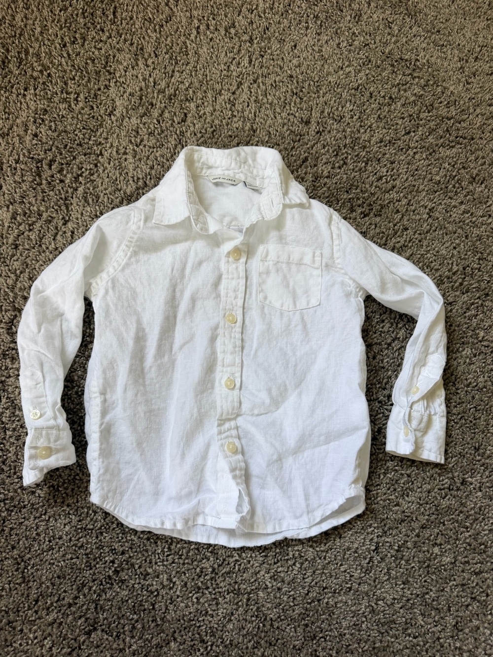 Janie and Jack White Linen Button-Down Shirt